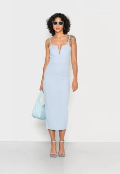 Wal G Anie V Neck Back Zip Midi Dress – Shift Dress . Excellent|Women Dress