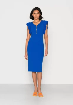 Wal G Cassidy Front Zip Frill Midi Dress – Cocktail Dress / Party Dress . Popular|Women Dress