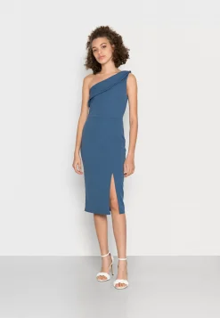 Wal G Dakota One Shoulder Frill Midi Dress – Cocktail Dress / Party Dress . Special|Women Dress