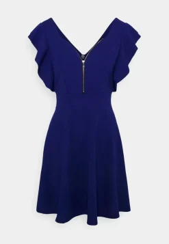 Wal G Danya Ruffle Sleeve Zip Skater Dress – Cocktail Dress / Party Dress . Cheap Online|Women Dress
