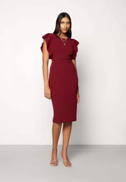 Wal G Diana Ruffle Sleeve Midi Dress – Jersey Dress . Cheap|Women Dress