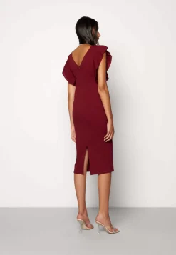 Wal G Diana Ruffle Sleeve Midi Dress – Jersey Dress . Cheap|Women Dress