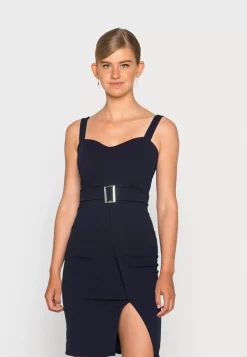 Wal G Donataheart Neck Belted Midi Dress – Shift Dress . Discount Sale|Women Dress