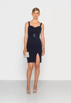 Wal G Donataheart Neck Belted Midi Dress – Shift Dress . Discount Sale|Women Dress