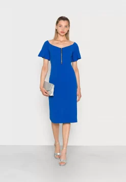 Wal G Eldar Off The Shoulder Zip Front Midi Dress – Shift Dress . Tendy Style|Women Dress
