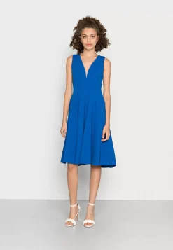 Wal G Eva V Neck Pleated Midi Dress – Cocktail Dress / Party Dress . Free Delivery|Women Dress