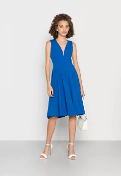 Wal G Eva V Neck Pleated Midi Dress – Cocktail Dress / Party Dress . Free Delivery|Women Dress