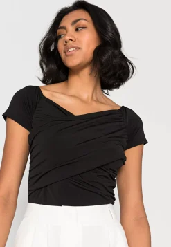 Wal G Hallieoff The Shoulder Body Suit – Basic T-Shirt . Crazy Deals|Women Top