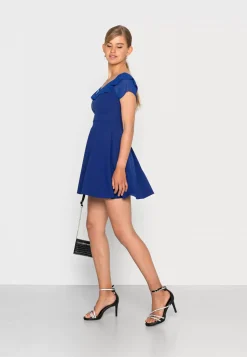 Wal G Idris Off The Shoulder Zip Front Skater Dress – Cocktail Dress / Party Dress . Cheap|Women Dress
