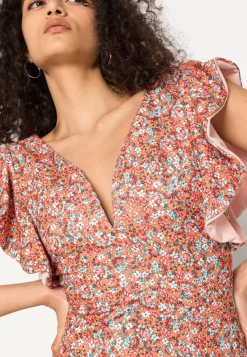 Wal G Jules Frill Sleeve Midi Dress – Jersey Dress . Online Sales|Women Dress