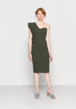 Wal G Kira One Shoulder Ruffle Midi Dress – Shift Dress . Online Sales|Women Dress