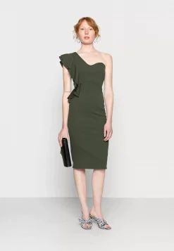 Wal G Kira One Shoulder Ruffle Midi Dress – Shift Dress . Online Sales|Women Dress