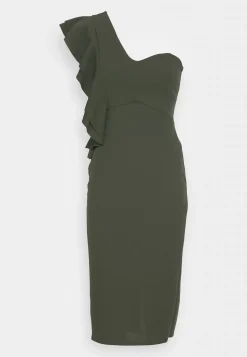 Wal G Kira One Shoulder Ruffle Midi Dress – Shift Dress . Online Sales|Women Dress