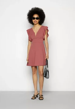 Wal G Lucia V Neck Frill Sleeve Skater Dress – Cocktail Dress / Party Dress . Top Sellers|Women Dress