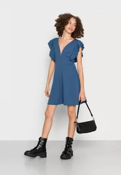 Wal G Lucia V Neck Frill Sleeve Skater Dress – Cocktail Dress / Party Dress . Closeout Sale|Women Dress
