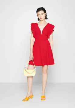 Wal G Lucia V Neck Frill Sleeve Skater Dress – Cocktail Dress / Party Dress . Discount Online|Women Dress