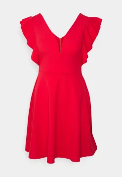 Wal G Lucia V Neck Frill Sleeve Skater Dress – Cocktail Dress / Party Dress . Discount Online|Women Dress