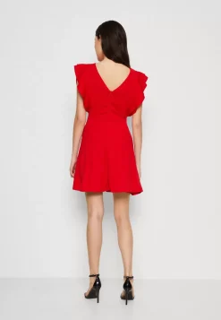 Wal G Lucia V Neck Frill Sleeve Skater Dress – Cocktail Dress / Party Dress . Discount Sale|Women Dress