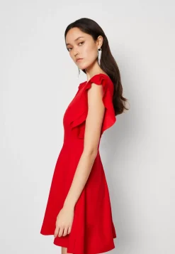 Wal G Lucia V Neck Frill Sleeve Skater Dress – Cocktail Dress / Party Dress . Discount Sale|Women Dress