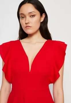 Wal G Lucia V Neck Frill Sleeve Skater Dress – Cocktail Dress / Party Dress . Discount Sale|Women Dress