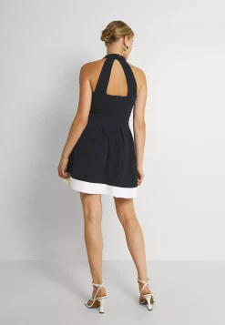 Wal G Milly Halter Neck Contrast Skater Dress – Cocktail Dress / Party Dress . Cheap|Women Dress