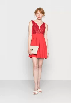 Wal G Pleated Sequin Skater Dress – Cocktail Dress / Party Dress . Sale|Women Dress