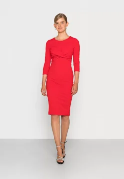 Wal G Rosica 3/4 Sleeve Knot Midi Dress – Shift Dress . Cheap Online|Women Dress