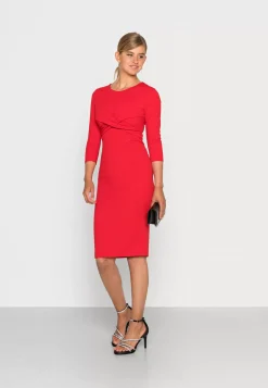 Wal G Rosica 3/4 Sleeve Knot Midi Dress – Shift Dress . Cheap Online|Women Dress
