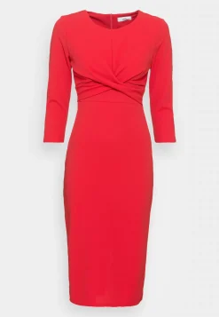 Wal G Rosica 3/4 Sleeve Knot Midi Dress – Shift Dress . Cheap Online|Women Dress