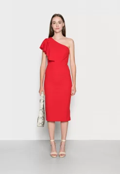Wal G Shilpa Side Frill Midi Dress – Jersey Dress . Discount Sale|Women Dress