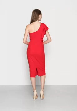 Wal G Shilpa Side Frill Midi Dress – Jersey Dress . Discount Sale|Women Dress