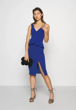 Wal G Sweeny Peplum Midi Dress – Jersey Dress . Discount Sale|Women Dress