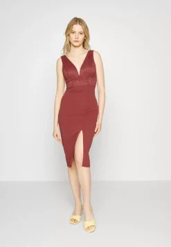 Wal G V Neck Midi Dress – Shift Dress . Discount Sale|Women Dress