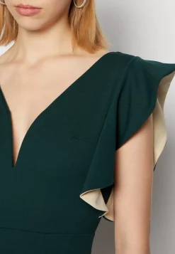 Wal G V Neck Ruffle Sleeve Midi Dress – Cocktail Dress / Party Dress . Opening Sales|Women Dress