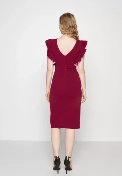 Wal G V Neck Ruffle Sleeve Midi Dress – Jersey Dress . Discount Online|Women Dress