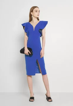 Wal G V Neck Ruffle Sleeve Midi Dress – Cocktail Dress / Party Dress . Shop|Women Dress