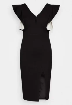 Wal G V Neck Ruffle Sleeve Midi Dress – Cocktail Dress / Party Dress . Free Delivery|Women Dress