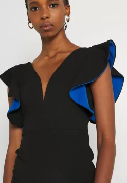 Wal G V Neck Ruffle Sleeve Midi Dress – Cocktail Dress / Party Dress . Cheap|Women Dress