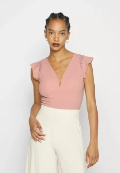 Wal G Wgxzl Wedding – Joy Frill Sleeve Body Suit – Print T-Shirt . Sale|Women Top