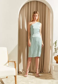Wal G Wgxzl Wedding – Joy One Shoulder Ruffle Midi Dress – Cocktail Dress / Party Dress . Online Sales|Women Dress